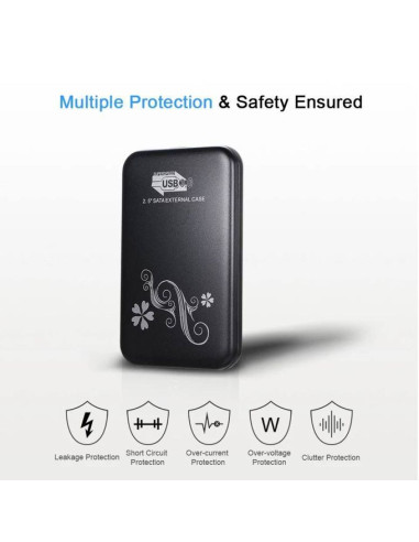 Boîtier de Disque Dur Externe SATA 2.5" USB 3.0...