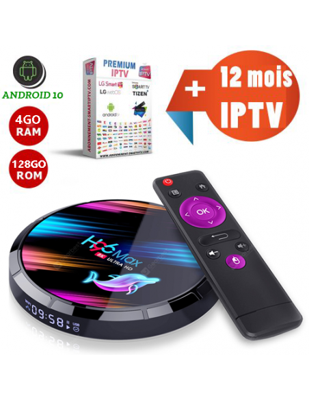 H96 MAX X3 8K Android 10 Smart TV BOX Amlogic S905X3 4GB RAM 128GB avec IPTV