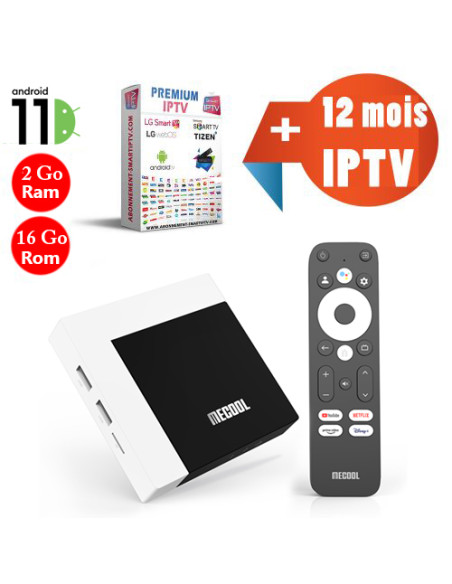 Mecool km7 plus 2Gb Ram 16Gb Mémoire Android 11 avec abonnement iptv 12 mois
