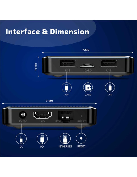 X98Q S905W2 2Go/16Go Android 12 - abonnement iptv 12 mois