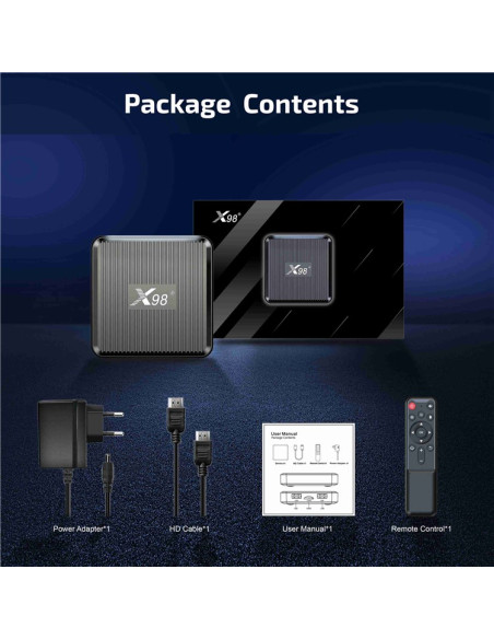 X98Q S905W2 2Go/16Go Android 12 - abonnement iptv 12 mois