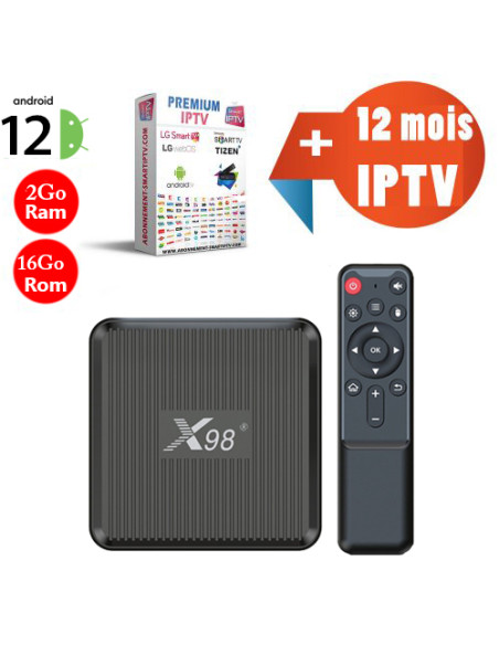 X98Q S905W2 2Go/16Go Android 12 - abonnement iptv 12 mois