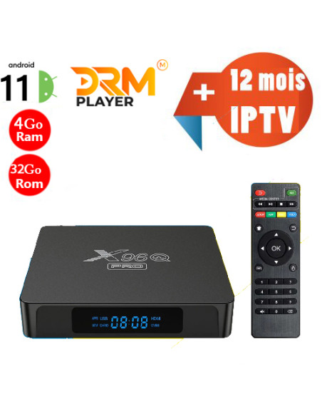 X96Q PRO Smart TV BOX 4Go+32Go ANDROID 11 avec IPTV 12 Mois