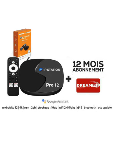 Tv Box IP Station Pro 12 Androidtv 12 2Gb Ram 16Gb + Abonnement 12Mois