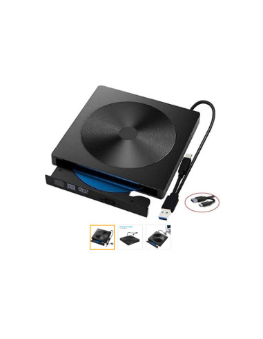 Lecture de Cd externe Usb 3.0 Usb-c Cd/dvd-rw