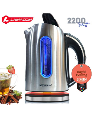 Lamacom Bouilloire Electrique INOX, 2200 Watt