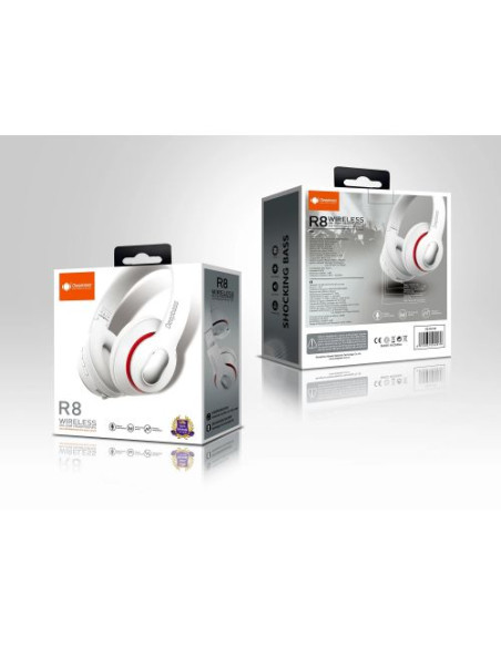 DeepBass R8 ecouteurs Casque Bluetooth V5 + sans fil TSuppor TF Card-FM-Audio - Bleu