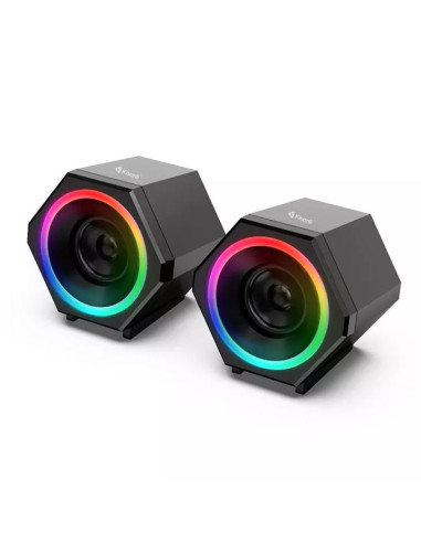 Kisonli Haut parleurs gamer avec RGB speaker stéréo ordinateur PC USB 2.0 l-6060 sticker