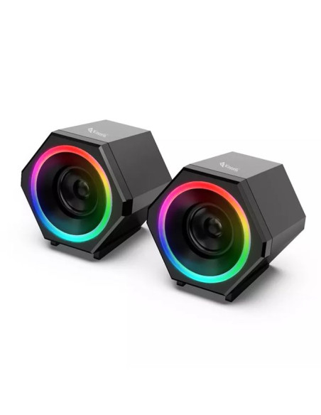 Kisonli Haut parleurs gamer avec RGB speaker stéréo ordinateur PC USB 2.0 l-6060 sticker