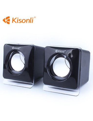 Kisonli Haut Parleurs V410 Stereo Bass Speakers multimédia Pc 3w -Jack -Usb