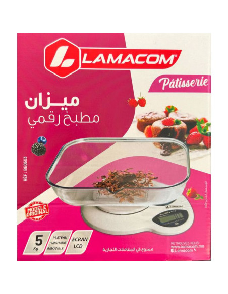 Balance de Cuisine Electronique avec Bol Rectangulaire 5 Kg - Lamacon