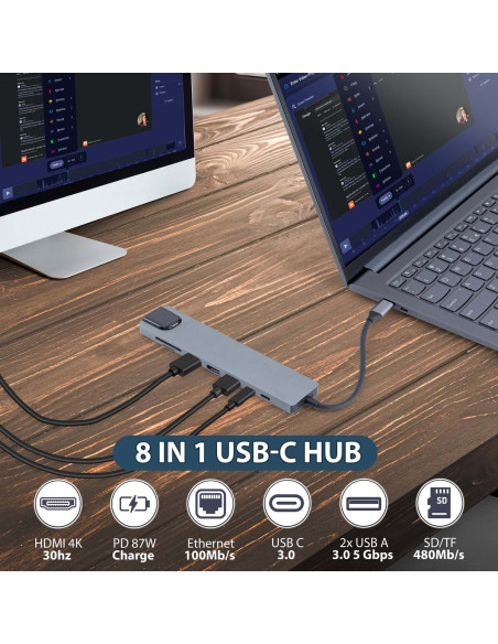 YOO FACE 8 in 1 USB C Hub