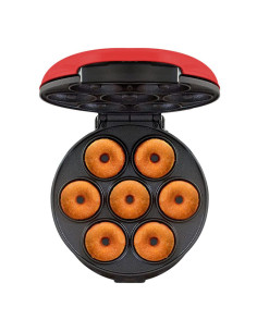 Mini machine à beignets pour faire 7 donuts 700W rouge 2