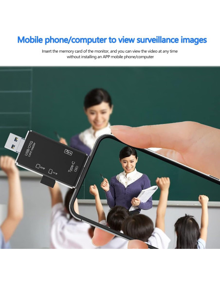 adaptateur portable 6 en 1 TF/USB-C pour ordinateur/smartphone/tablette Android avec fonction OTG