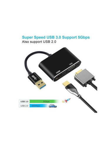 Adaptateur 2 in 1 HDMI+VGA+USB