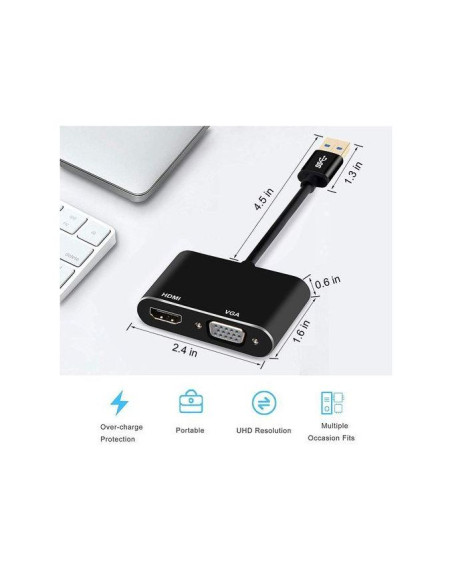 Adaptateur 2 in 1 HDMI+VGA+USB