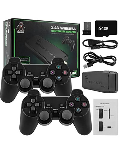 2.4G Wireless Controller Gamepad 64GB, HDMI 4K, et 10000 jeux inclus!