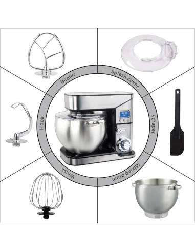 Best Mark Pétrin digital 8L en acier inoxydable...