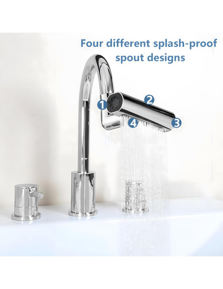 Robinet de Cuisine Cascade 4 en 1, Rotatif à 360 °