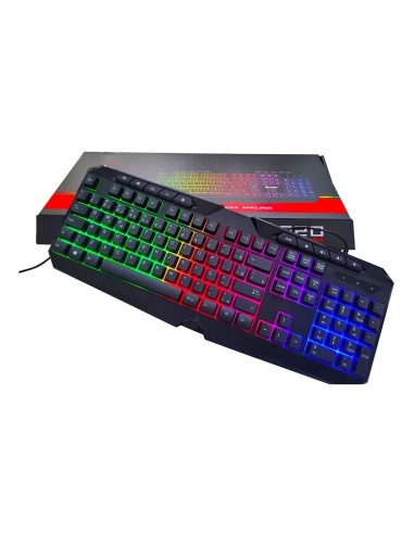 Clavier gaming touches multimédia à lumière LED colorées