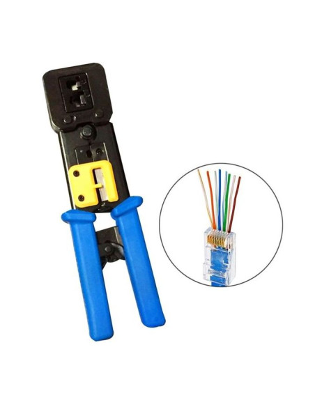 Pince Professionnel à sertir RJ45 RJ11 Outil de sertissage de bornes connecteurs à passage régulier