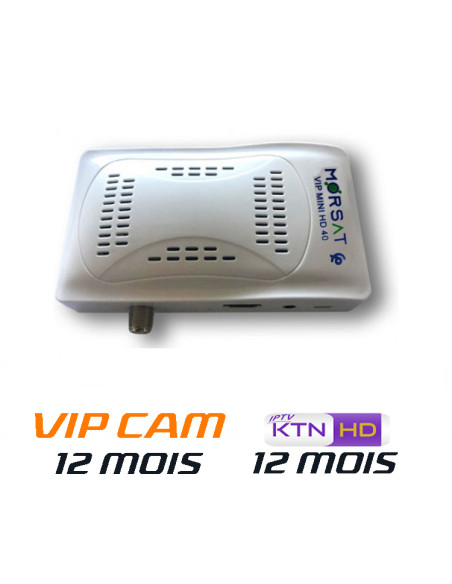 Morsat vip mini HD 40 Wifi intégré avec iptv 12mois + vip cam 12 mois