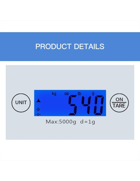 Lamacom Balance de cuisine numérique en verre Max 5Kg