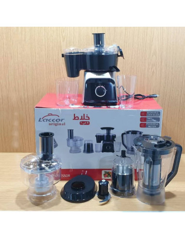 Robot multifonction Laccor 800w incassable 6 en 1, mixeur, hachoir, moulin, et extracteur