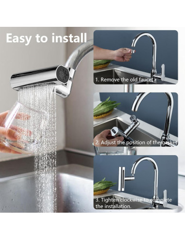 Robinet cuisine pivotant multifonctionnel économie d'eau