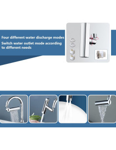 Robinet cuisine pivotant multifonctionnel économie d'eau 2