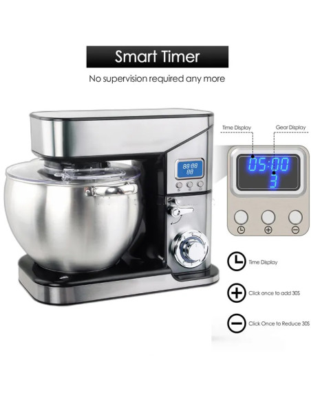 Best Mark Pétrin digital 8L en acier inoxydable 1500w