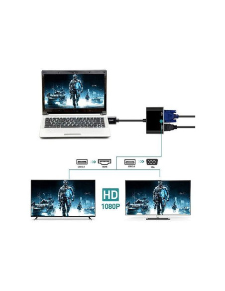 Adaptateur 2 in 1 HDMI+VGA+USB