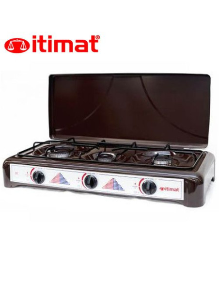 Itimat Réchaud à Gaz 3 Brûleurs - Noir