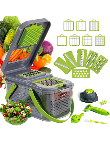 22 pièces Hachoir à Légumes, Hachoir Alimentaire Multifonctionnel