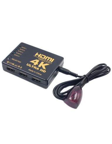 Switch HDMI 5 Ports 4K - Télécommande incluse
