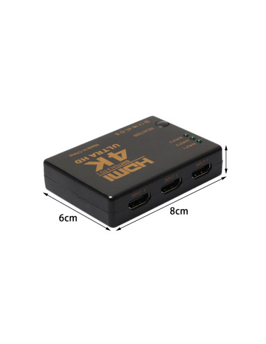 HDMI Switch 3 Ports 4K Ultra HD- Télécommande...