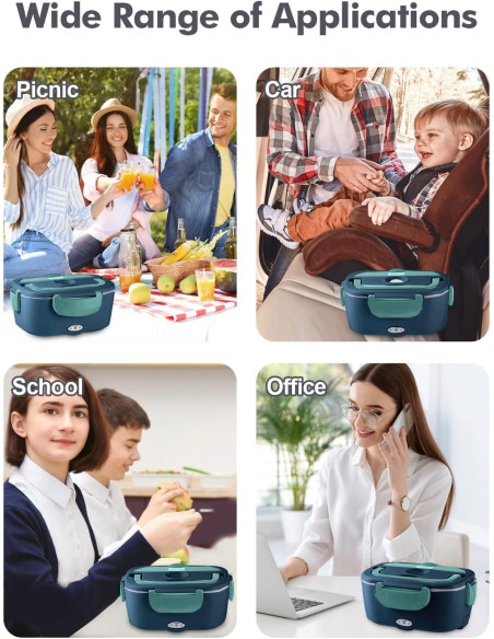 Pack Lunch box Chauffante en inox avec Sacs isolants