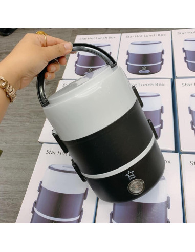 Boîte à lunch isotherme électrique inox à 3...