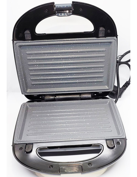 Panini et Gaufrier 2en1 en granit 850W Marque Bonomi