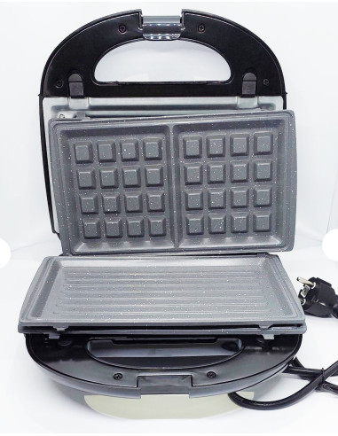 Panini et Gaufrier 2en1 en granit 850W Marque...