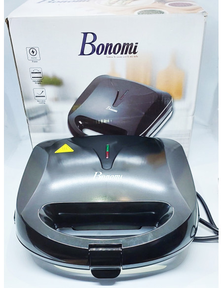 Panini et Gaufrier 2en1 en granit 850W Marque Bonomi