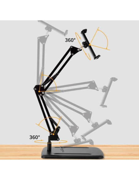 Support pour téléphone portable, iPad et tablette avec bras mobile