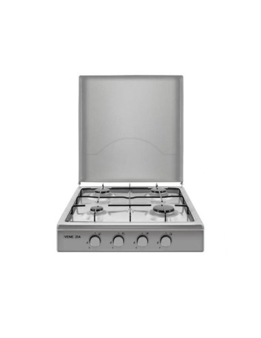 Plaque de cuisson 4 feux posable à gaz inox gris Venezia