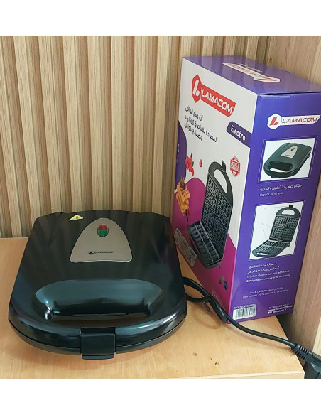 Lamacom Gaufrier anti-adhérante 1400W 4 gaufres