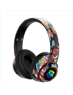 Deepbass R9 Caque Bluetooth sans fil  RVB, Hi-Fi - Noir