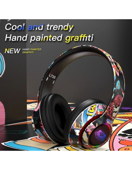 Deepbass R9 Caque Bluetooth sans fil  RVB, Hi-Fi - Noir