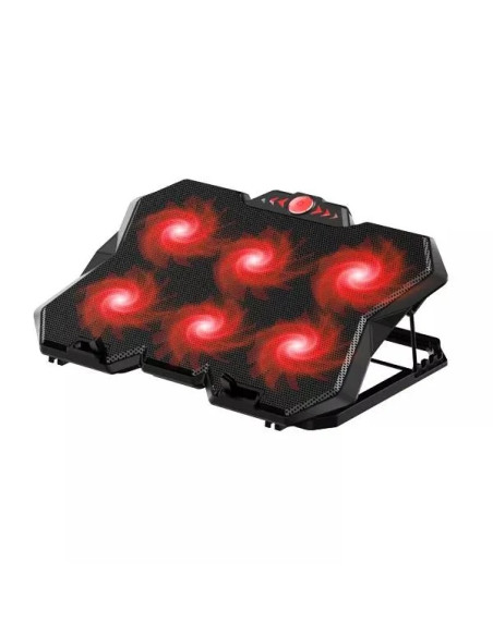 Support de refroidissement pour ordinateur portable à six ventilateurs avec écran LED et deux ports USB, idéal pour le gaming