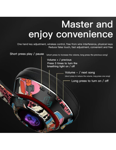 Deepbass R9 Caque Bluetooth sans fil  RVB,...