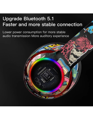 Deepbass R9 Caque Bluetooth sans fil  RVB,...