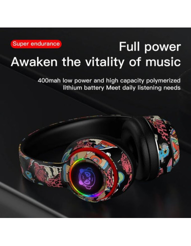 Deepbass R9 Caque Bluetooth sans fil  RVB,...